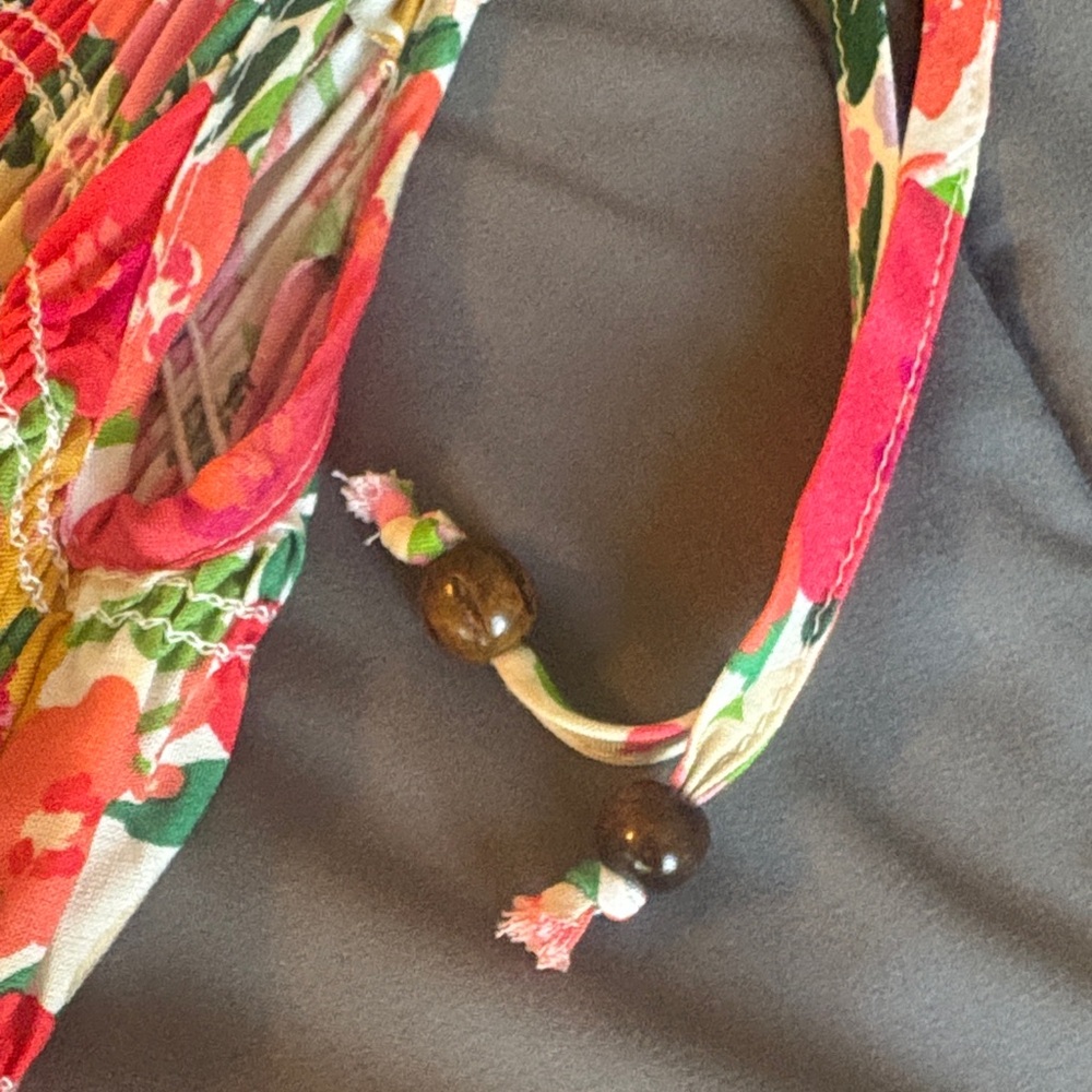Floral Tie-Strap Maxi Dress in Multi-Color Three Bird Nest S NEW Boho Spring - Picture 10 of 12